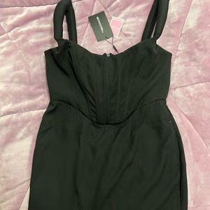 Black Strap Corset Bodycon Dress